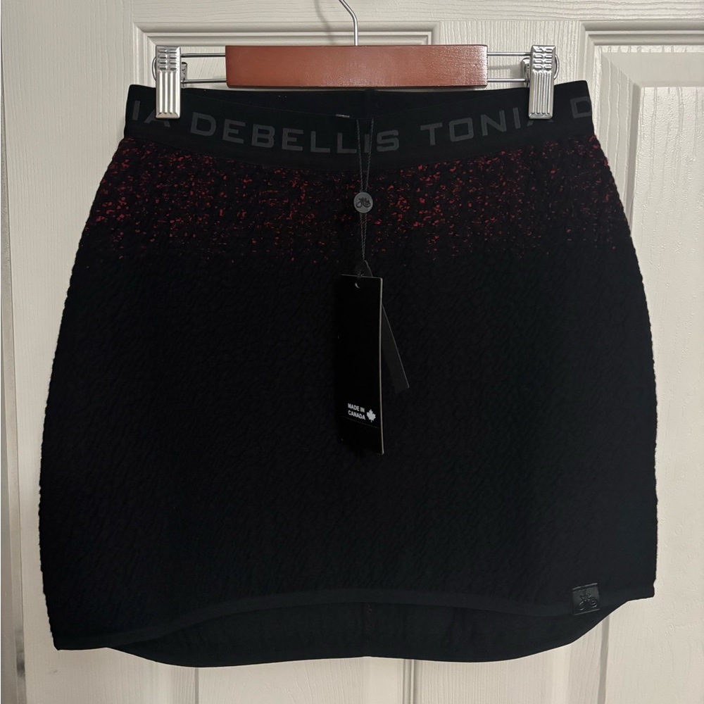NEW Tonia Debellis | Ski Knit Skirtā Cranberry Black Womenās Sz XS